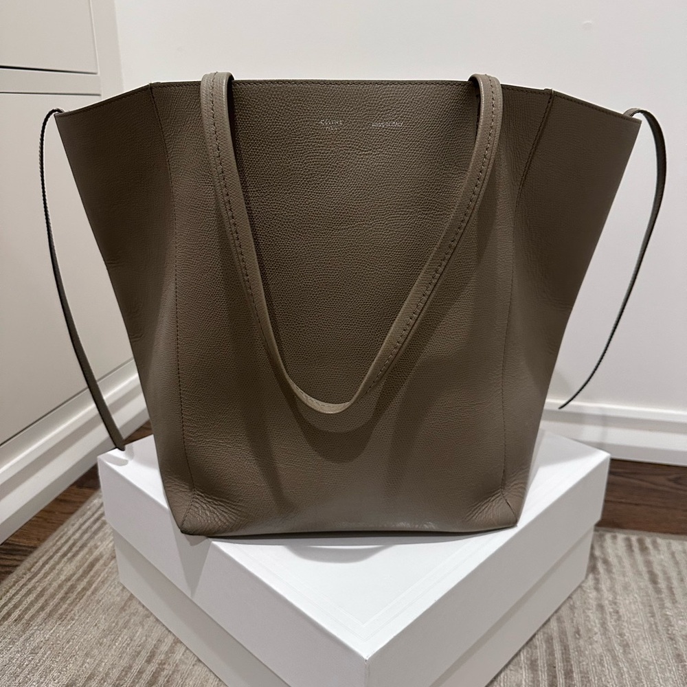 Unique Celine Cabas Tote in Elephant Taupe Grey